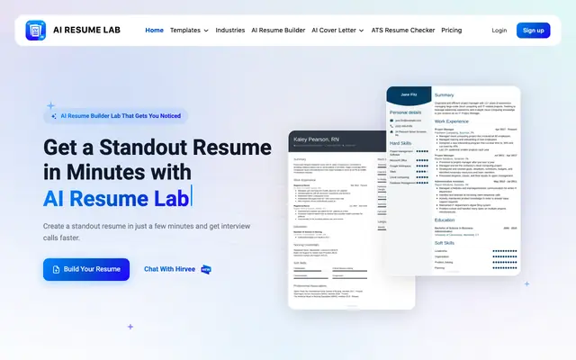 Screenshot of AI Resume Lab