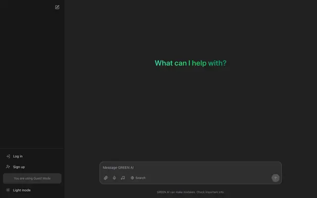 Screenshot of Green AI - Your Friendly Assistant