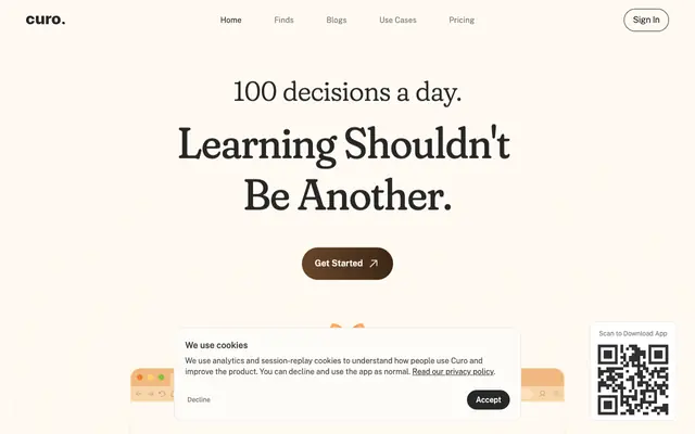 Screenshot of Curo
