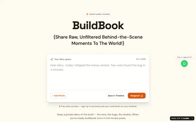 Screenshot of BuilderBook — Share the behind the scenes of what you build