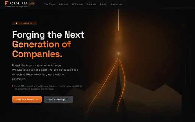 Screenshot of ForgeLabs — AI Business Operating System