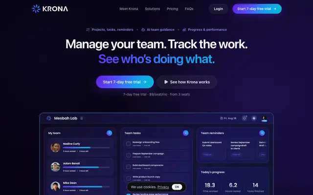 Screenshot of Krona — Focus timer, projects & performance for freelancers