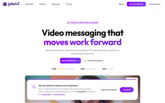 Screenshot of AI-Powered Video Messaging for Modern Teams