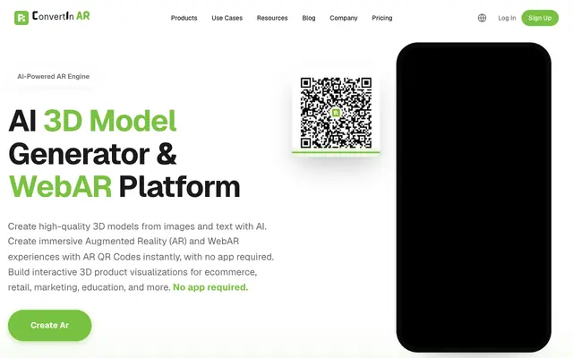 Screenshot of AI 3D Model Generator & AR QR Codes
