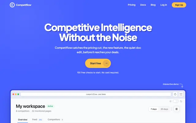 Screenshot of Competitor Monitoring & Change Alerts | Competiflow