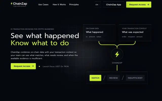 Screenshot of ChainZap