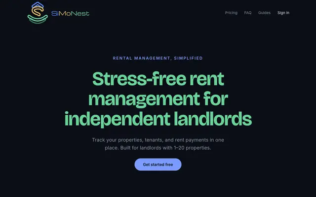 Screenshot of Rental management made simple — track rent, tenants & reminders