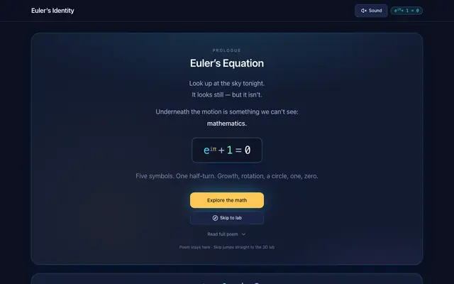 Screenshot of Euler’s Identity