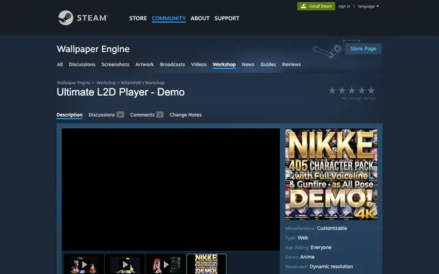 Screenshot of Steam Workshop::Ultimate Nikke Remake