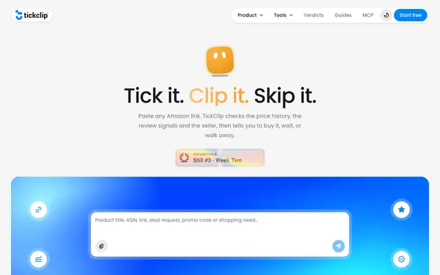 Screenshot of TickClip: The Fiduciary Layer of E-Commerce | TickClip