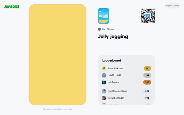 Screenshot of Play Jolly jogging on Jamboree