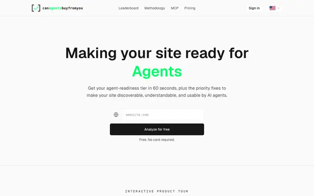Screenshot of canagentsbuyfromyou — is your store visible to AI shopping agents?