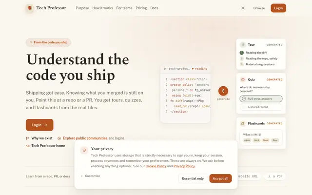 Screenshot of TechProfessor