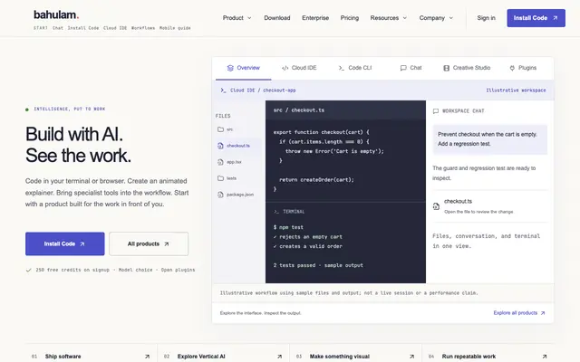 Screenshot of Bahulam — Reliability-first AI coding