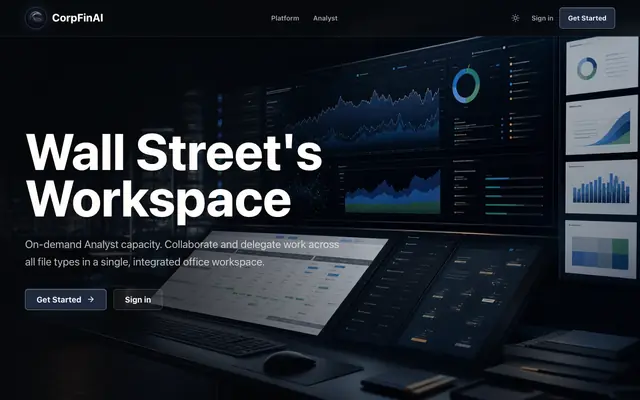 Screenshot of CorpFinAI - Wall Street's Workspace