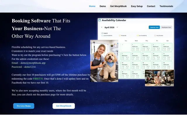 Screenshot of Home - morphbookpro.com