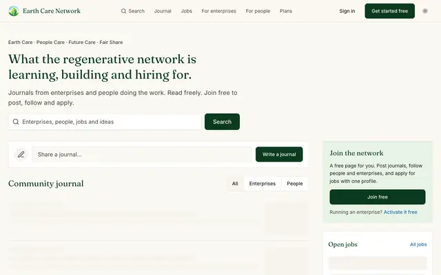 Screenshot of Earth Care Network — Make more money doing the right thing | Earth Care Network