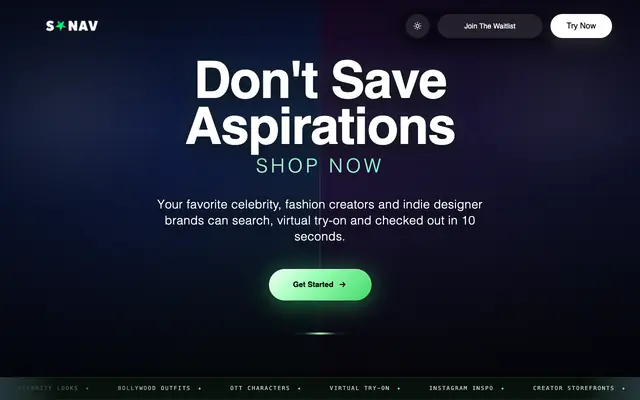 Screenshot of Sanav - Aspirational Shopping Platform
