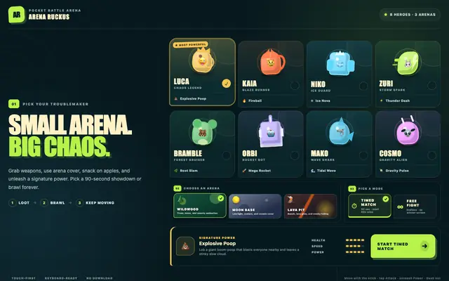 Screenshot of Arena Ruckus — Pocket Battle Arena