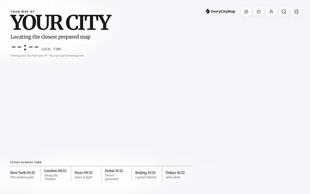 Screenshot of Custom City Map Maker · EveryCityMap