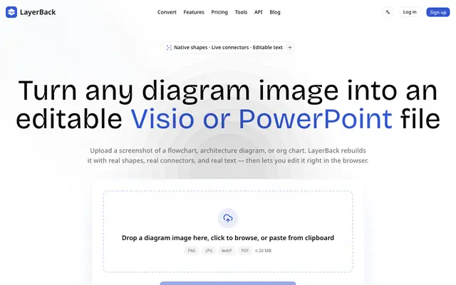Screenshot of LayerBack - Image to Editable Visio & PowerPoint