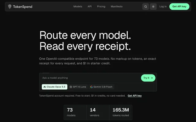 Screenshot of TokenSpend
