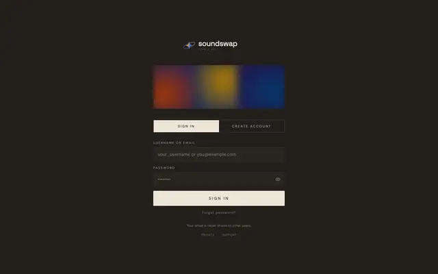 Screenshot of SoundSwap