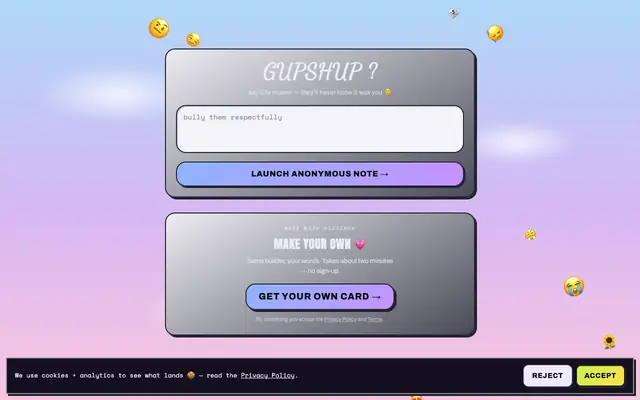 Screenshot of Rizzbox — the texts you never sent