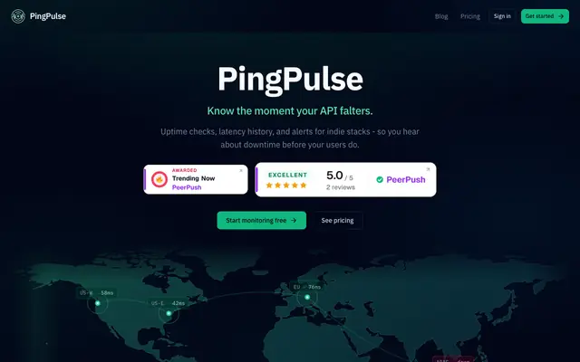 Screenshot of PingPulse