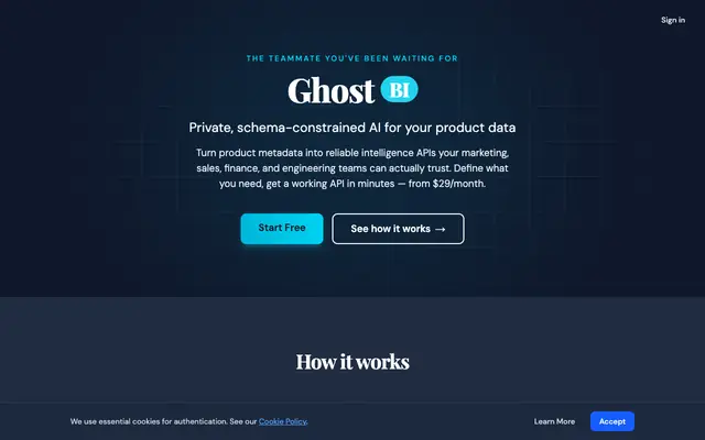 Screenshot of Ghost BI — The teammate you've been waiting for