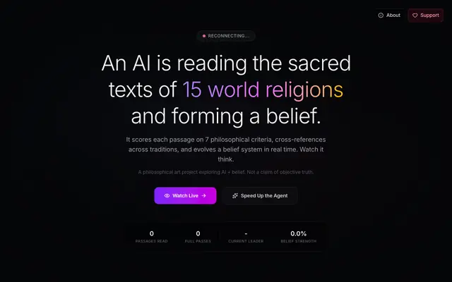 Screenshot of Truth - What Does AI Believe?
