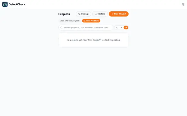 Screenshot of DefectCheck