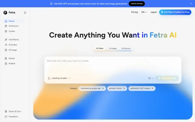 Screenshot of Fetra AI: Create 100+ Viral Videos in 1 Minute