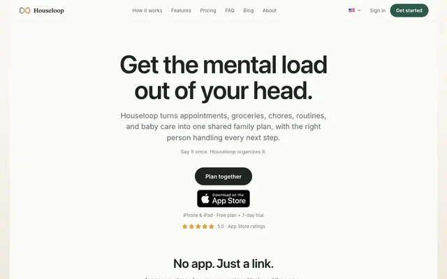 Screenshot of Houseloop · Hand it off. See it handled.