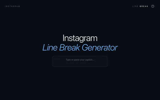 Screenshot of Instagram Line Break Generator — Free Caption Spacer