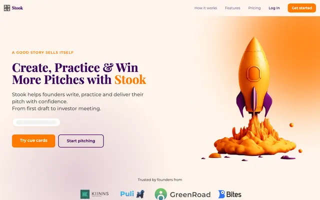 Screenshot of Stook – Create, Practice & Win More Pitches
