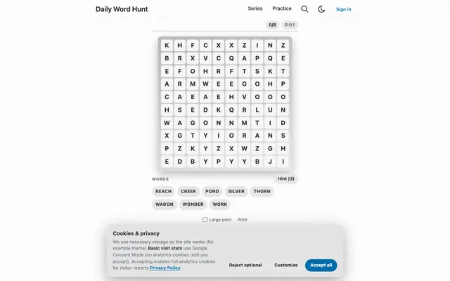 Screenshot of Free Daily Word Search | Daily Word Hunt