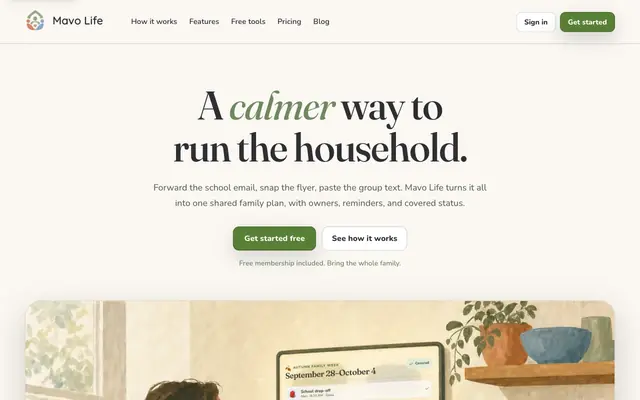 Screenshot of Mavo Life | Shared family calendar and planner