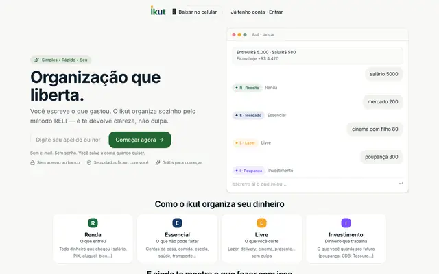 Screenshot of iKut — Seu dinheiro organizado sem complicação