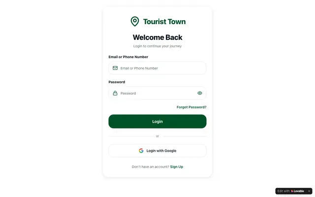 Screenshot of Tourist Town — Book hotels, flights, places & more