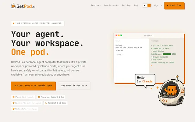 Screenshot of GetPod.ai