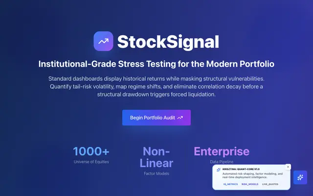 Screenshot of StockSignal