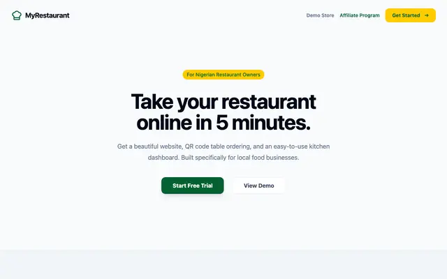 Screenshot of MyRestaurant