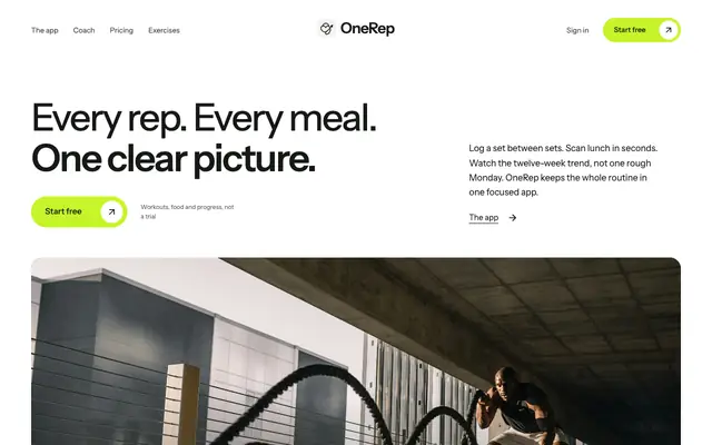 Screenshot of OneRep | Workout, Food and Progress Tracker in One App