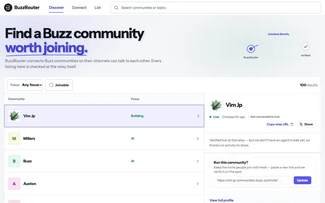 Screenshot of BuzzRouter