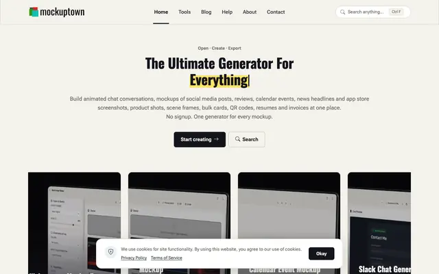 Screenshot of Free Mockup Generator - WhatsApp, iMessage, Tweets & More