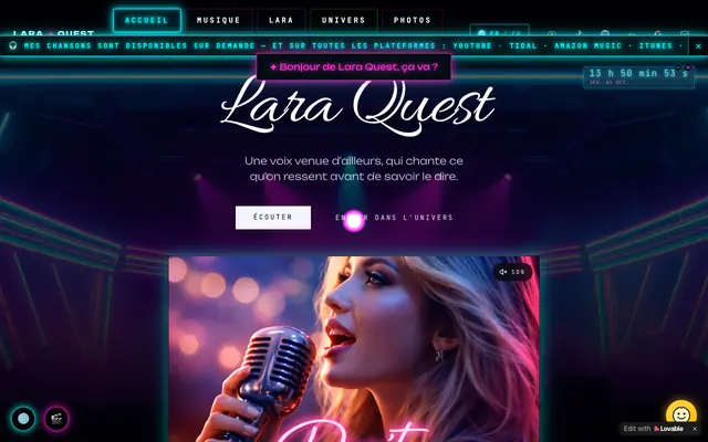 Screenshot of LARA QUEST — Le futur a trouvé sa voix