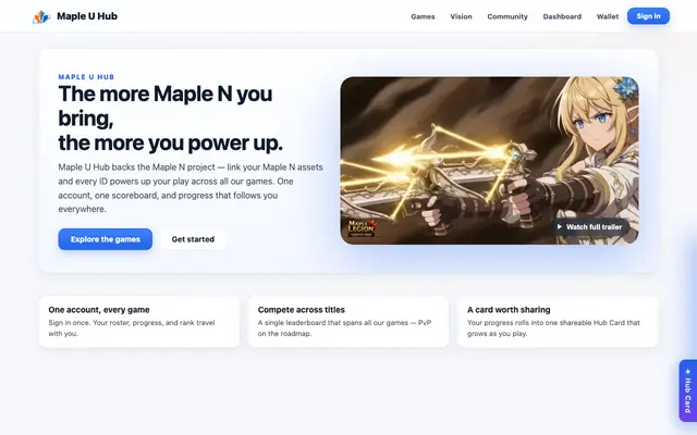 Screenshot of Maple U Hub