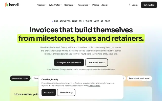 Screenshot of Agency Billing That Clients Actually Enjoy | Handl