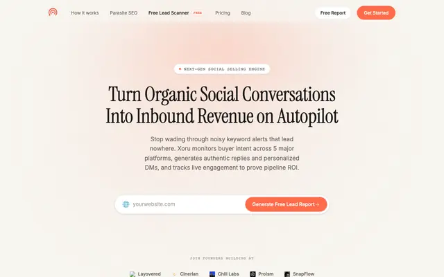 Screenshot of Organic distribution tool for SaaS founders | Xoru